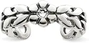 [JewelryWeb] 925 Sterling Silver Solid Polished Artisan Oxidized Crystal toe ring-toe ring for Women