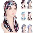 Muslim Women Pre-Tied Hair Loss Chemo Cap Hijab Beanies Wrap Turban Bonnet Hat