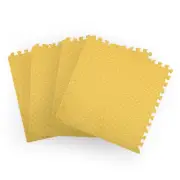 Bopeep EVA Foam Kids Play Mat Floor Yellow 12mm 4PCS Interlocking Carpet 60x60cm