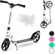 [maraton] Comfort 200 Two-Wheel Scooter: Lightweight and Durable Scooter for Adults and Kids, 20cm Diameter PU Wheels, ABEC 9 Bearings, Foldable Handlebar, with Carrying Strap