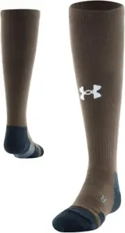 2x Under Armour Youth UA Team Cushioned Over the Calf Sock 1 Pair Size S - Brown