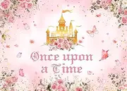 Alltten 7x5ft Once Upon A Time Backdrop Princess Backdrop for Girls Birthday Princess Baby Shower Decorations F294