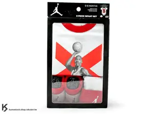 kumastock 特別入荷 0-6 個月嬰兒專用 NIKE AIR JORDAN 3 PIECE INFANT SET 三件組 白紅 11代 喬丹 嬰兒服 包屁衣 嬰兒帽 嬰兒襪 最佳滿月禮 AJ (LJ0053-001) !