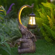 Solar Garden Lights Solar Powered Elephant Statue Lamp Garden LED Lights