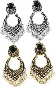 [SAFIGLE] Sterling Silver Earrings Jewelry Set Ear Dangle Tassel Dangler Beads Drop for Women Fashion Ear Jewelry