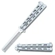 8.5″ Butterfly Comb Steel Matte Silver Vented Handle