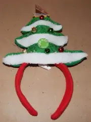 Christmas Headband LED Light Up Be Jolly Holiday Christmas Tree With Bells 151B