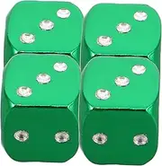 MOLUCKFU 4pcs Aluminum Alloy Decorative Dice Valve Stem Caps for Car Tires Fun and Stylish Air Valve Covers Compatible with Vehicles Durable and Protective