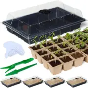 Seed Starter Tray Kit - 5 Seedling Trays with Humidity Dome 120 Cells
