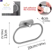 Stainless Steel Towel Holder Self-Adhesive Bathroom Towels Rack Black Washhand H