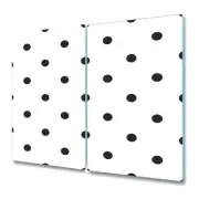 Glass Worktop Saver Kitchen Polka Dot Small Dots Black and White 2x30x52