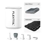 Outdoor Mini Camping Pump With Lamp For Sleeping Pad White Pump+Air Mattress+Zero Pillow