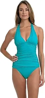 [La Blanca] Women's Island Goddess Halter Tankini Swimsuit Top