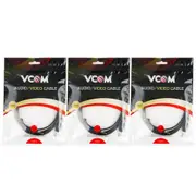 3x V-Com AUX Cable 1.8m Lead 3.5mm Audio Male to M Cord Adapter f/ Car/Phone BLK