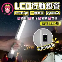 在飛比找蝦皮商城精選優惠-LED充電露營燈 戶外營地燈 電燈管 超亮手電筒 USB充電