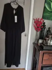 Taking Shape Plus Size 16 Jumpsuit chiffon Overlay Black