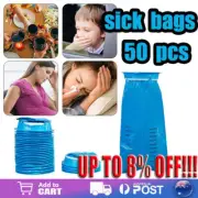 50X Disposable Vomit Bags Sickness Travel Plane Motion Car Bus Sea Sealable CF