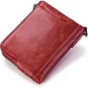 [WOFASHPURET] Male Credit Holder Coin Purse for Men Woman s Zippered Wallet Zipper Wallets for Men Chain Wallet Red Wallet for Men Male Clutch Wallet Men Pocket Wallet Men's Wallets Mens Wallet