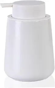 Foaming Soap Dispenser 400ml Easy Refill Minimalist White Foam Soap Dispenser with Silicone Seal & Non-Slip Bottom Multi-Purpose Ceramic Pump Bottle Dispenser for Shampoo, Detergent Bathroom Soap Dis