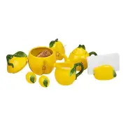 7pc Lemon Kitchen Set, Includes Teapot, Creamer, Sugar Bowl & Spoon, Napkin H...