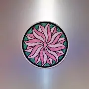 Swirly Flow Patch — Iron On Badge Embroidered Motif — Flower Yoga Aum Om
