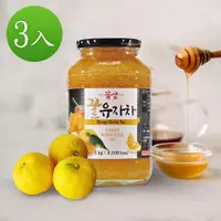 在飛比找ETMall東森購物網優惠-【韓味不二】3罐組-花泉蜂蜜柚子茶1kg-韓國進口