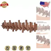 Handmade Solid Wood Piano Coat Rack with 10 Versatile Hooks - Modern Elegance