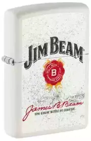 Zippo 46306, Jim Beam Kentucky Bourbon White Matte Finish Lighter, NEW