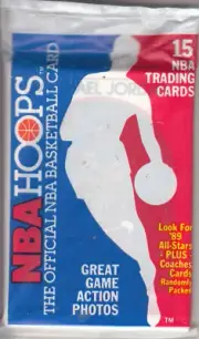 1989-90 Hoops Unopened Pack Lot x 3 - MICHAEL JORDAN / DAVID ROBINSON on Top