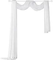 Wedding Drapes | White Decoration Backdrop Drape - Wedding Baby Shower Decorations Backdrop Curtains, 1.5 x 5m/59 x 197