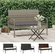 Garden Bench Outdoor Seating Porch Bench Seat with Cushion Poly Rattan vidaXL