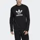 Adidas Trefoil Crew CW1235 男 長袖上衣 大學T 經典 LOGO 休閒 純棉 三葉草 黑白