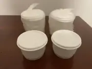 Vintage NEW Tupperware 1229-32 Small 4 Oz Snack Cup Cont. w/lids -Set of 6
