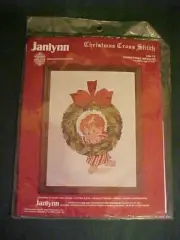 Janlynn Christmas Wreath Holly angel Cross Stitch Kit NEW!
