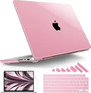 Tuiklol for MacBook Pro 16 inch Case 2023-2021 Release A2991 A2780 A2485 M3/M2/M1 Pro/Max Chip with Retina Display & Touch ID, Plastic Hard Shell Case + Keyboard Cover + Screen Protector,Pink