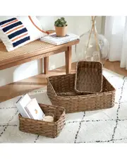 Baum Rectangle Faux Wicker Storage Baskets (Set of 3)