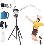 Portable Badminton Serve Machine, Automatic Pitching Machine Set Portable Shuttlecock Launcher Badminton Serve Machine,Remote Control Adjustment for Indoor Outdoor Game Training