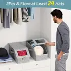 Hat Organizer Stackable Holder Gifts Zipper Close for Shelf Hat Storage Box