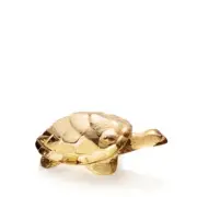Genuine Lalique Caroline Turtle sculpture Gold Luster Crystal 10139300