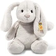 Steiff Hoppie Rabbit 28 cm Light Grey, Plush Toy Rabbit with Floppy Ears, Soft Cuddly Friends, Fluffy Stuffed Toy for Cuddling and Playing, Cuddly Toy for Girls and Boys, Machine Washable