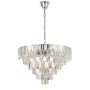Valerie Contemporary Pendant Hanging Lamp Light Stainless Steel Crystal Chrome Clear