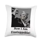 Trump Unstoppable - Now I Am Unstoppable Trump Throw Pillow 18x18