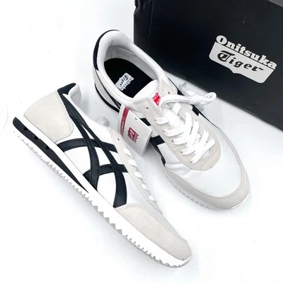 Onitsuka Tiger New York Sneakers White Black Suede Lace Up Sz 10.5 Women's