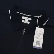 Brax NWT Percy 1/4 Zip Short Sleeve Polo Shirt Size 3XL in Blue Cotton/Polyester