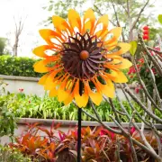 Sunflower Wind Spinner Sculpture Large Pinwheels Outdoor Yard Lawn Patio Decor