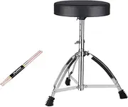 Qianly Drum Stool Stand Double Bracket Drum Seat Comfortable Folding Drum Chair Drummer Seat Stand for Drummers Sound Engineers, with Drumstick