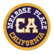 Melrose Place California Embroidered Patch Purple/Yellow Gold Iron-On Sew-On Hat