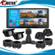 10.36" IPS Quad Monitor DVR 4 Backup Camera Multi Media For Truck Trailer RV Bus