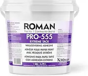 Roman Extreme Tack Wallpaper Adhesive Paste, Permanent Bond, Durable, Low Moisture, Easy Application, Tan, (1 Gallon - 160 sq. ft.)