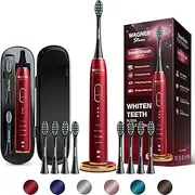Wagner Stern IntelliBrush Series Whitening Electric Toothbrush with Pressure Sensor. Offers 4 Brushing Modes, 3 intensities, 8 Soft Brush Heads, and a Luxury Travel case.v